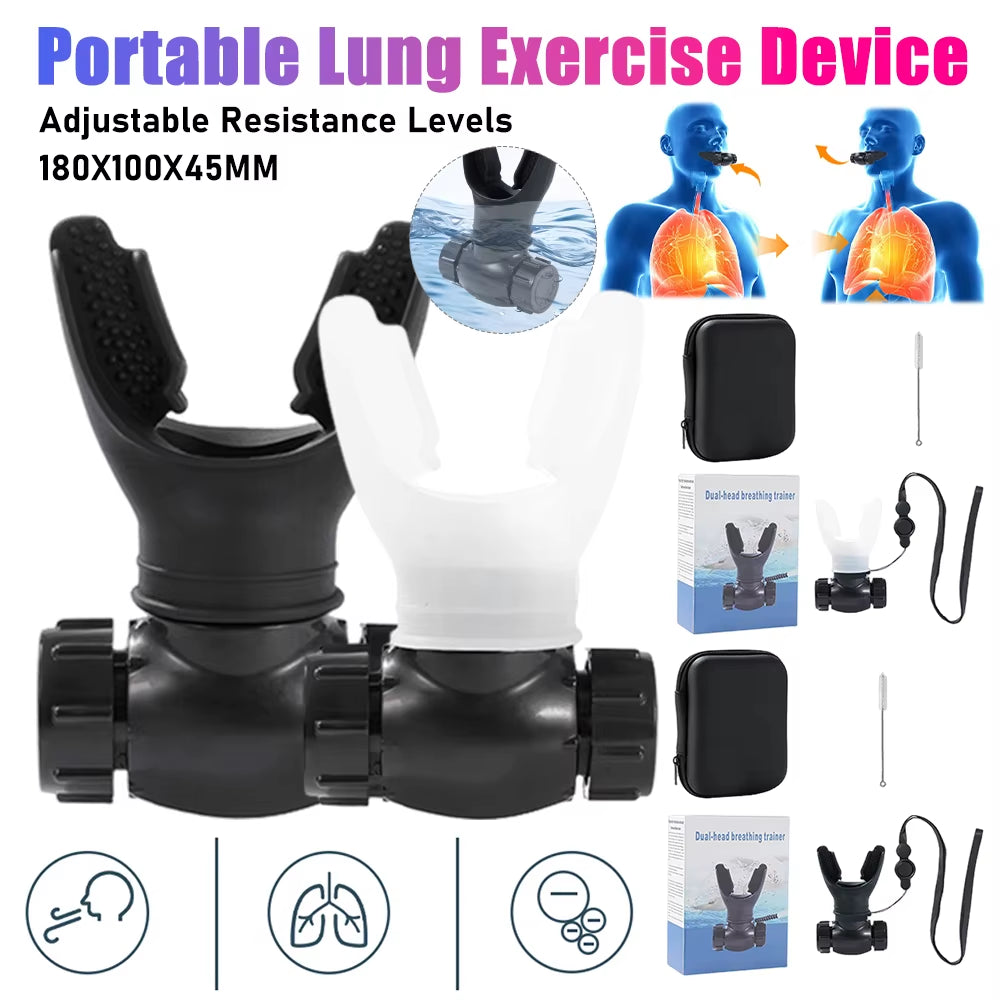 Breath Trainer Lung Flexer Adjustable Increases Lung Capacity Tool Cycling Running Respiratory Muscle Trainer for Outdoor Sport