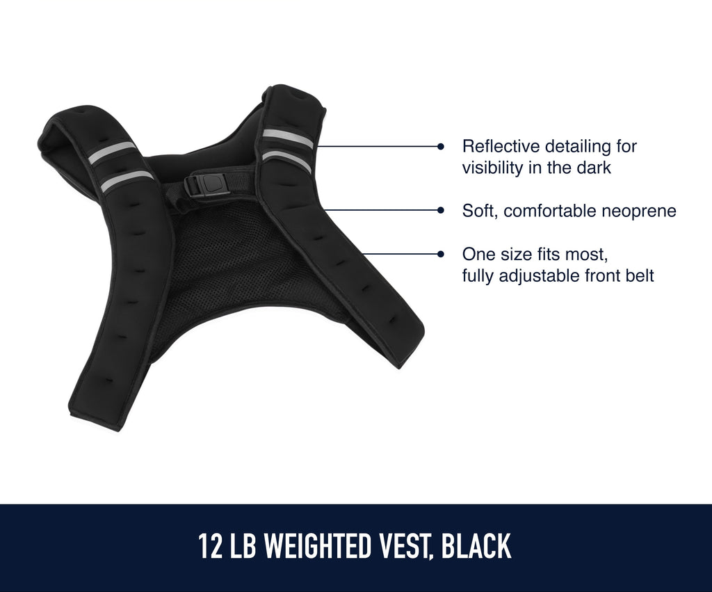 Neoprene Weighted Vest, 12 Pounds, Black