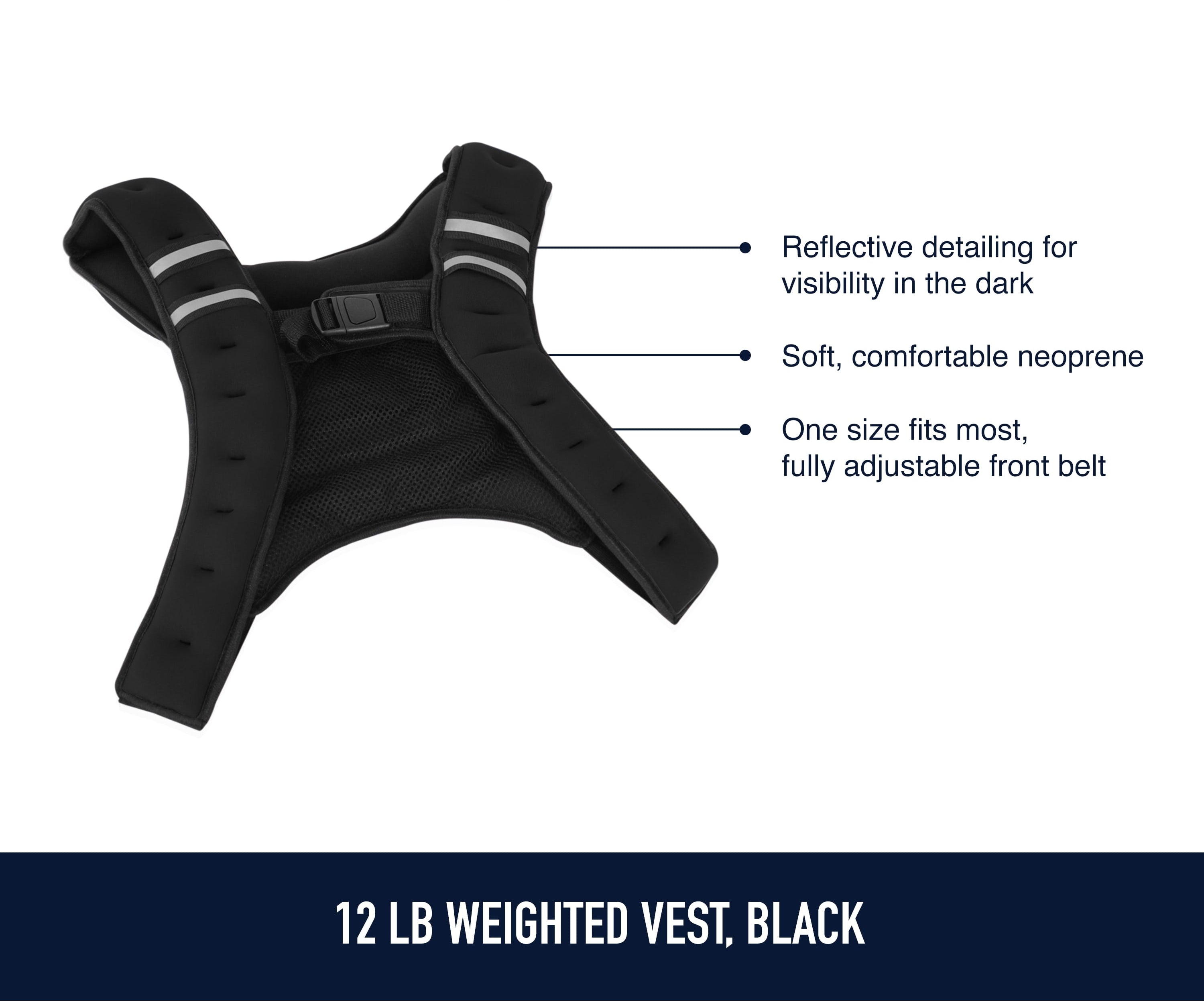 Neoprene Weighted Vest, 12 Pounds, Black